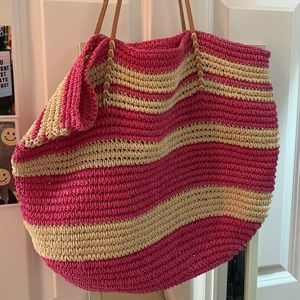 Merona Straw Tote Beach Bag NWOT